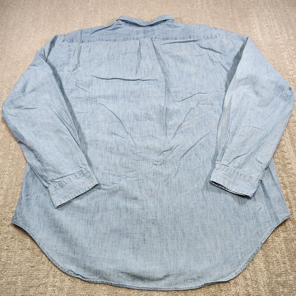 Vintage Polo Ralph Lauren Chambray Shirt Men XL Classic Fit Lightweight Denim - Picture 5 of 10